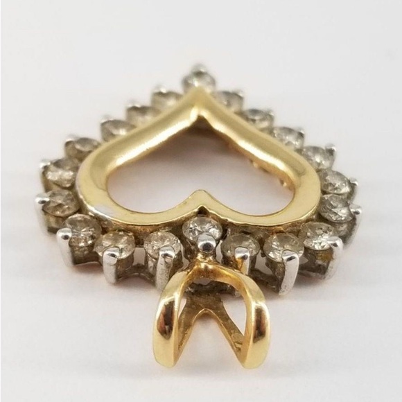 14k diamond heart pendant necklace 1.4g - Picture 3 of 6